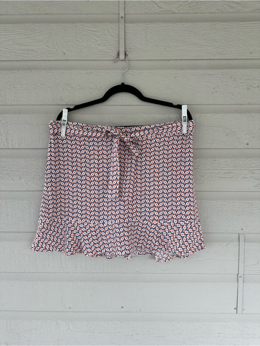 Women's Geometric Ruffle Hem Skirt